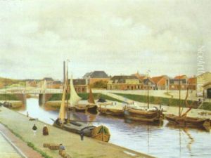 Havneparti by Johanne Nicoline Louise Frimodt