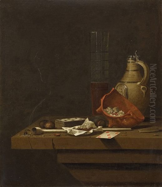 Still Life With Pipe, Little Stove And Clay Jug - view 1