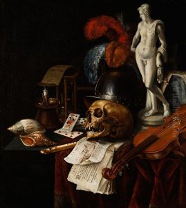 Vanitasstilleben Mit Schadel Und Spielkarten by Jan Fris