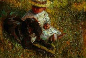 A Dog And A Small Child by Viktor Frisch