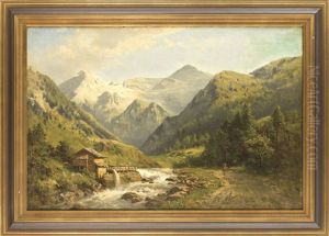 Hochalpine Landschaft Mit Wassermuhle