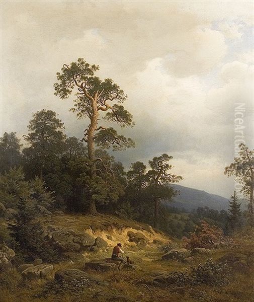 Resting Man In A Romantic Landscape - view 1