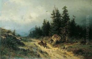 Harzlandschaft Mit Reisigsammlern