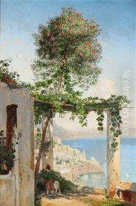 View From A Loggia On The Amalfi Coast by Niels Fristrupp