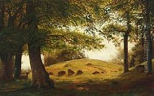 Landscape With Deer by Niels Fristrupp