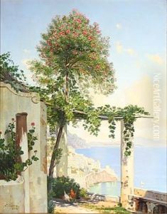 View From A Loggia On The Amalfi Coast by Niels Fristrupp