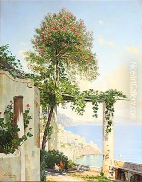 View Down The Coast From A Loggia In Sorrento - view 1