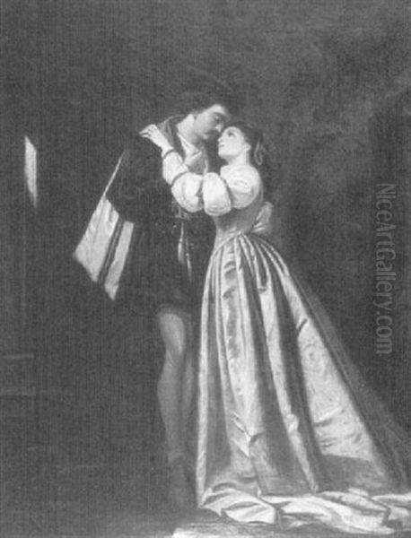 Courtly Lovers Embracing - view 1