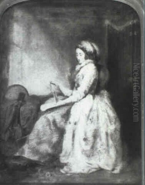 Woman Sewing - view 1
