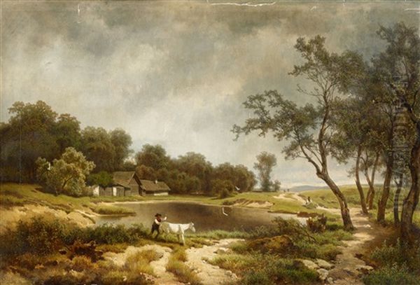Landschaft In Osterreich Mit Einem Gehoft - view 1