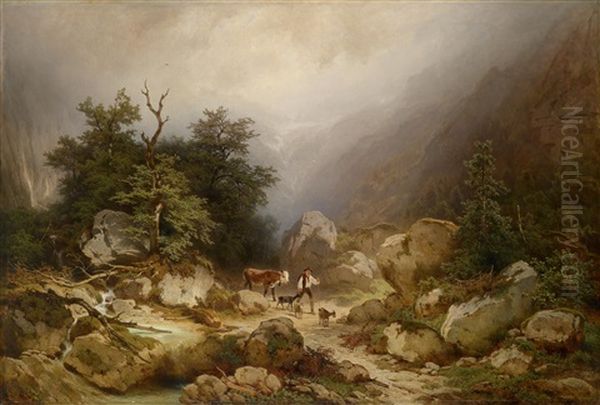 Gebirgslandschaft Mit Hirten - view 1