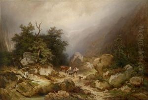 Gebirgslandschaft Mit Hirten by Melchior Fritsch