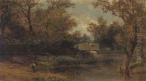 Romantische Landschaft Mit Figurlicher Staffage Romantische Landschaft Mit Figurlicher Staffage