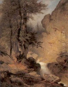Felsenpartie Aus Dem Pinzgau by Melchior Fritsch