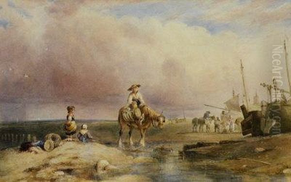 Fisherfolk On A Beach - view 1