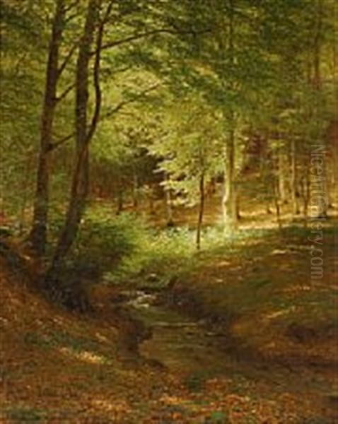 A Clearing In A Beech Forest, Presumably Marselisborg Forest - view 1