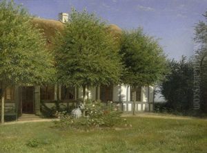 Sommerliche Idylle Im Hof Eines Pastorenhauses