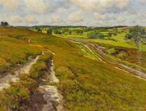 Feldweg Mit Wiesenlandschaft Feldweg Mit Wiesenlandschaft