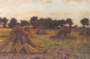 Landschaft Mit Heugarben by Wilhelm Fritzel