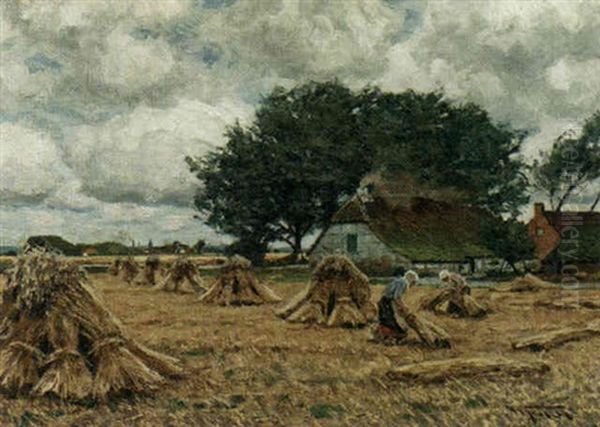 Cornfield With Workers - view 1