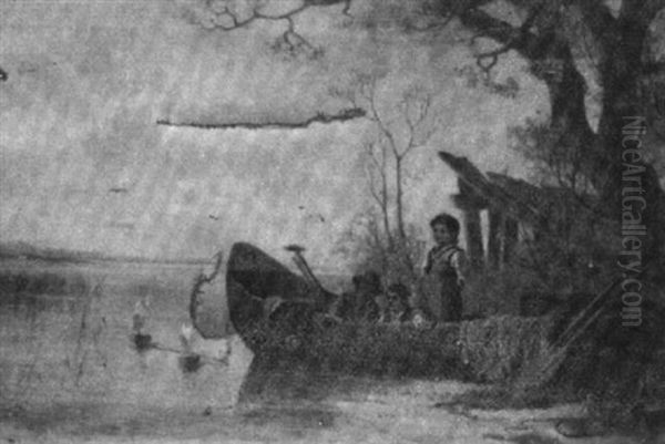 Children Playing With Their Boats - view 1