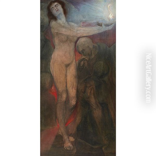 Standing Nude With Kneeling Man - view 1