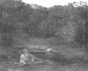 Wanderer In Einer Waldlandschaft by Otto Froehlich