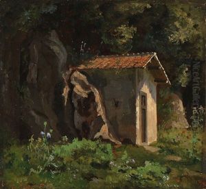 View From Italy With A Small House Built Into A Rockwall