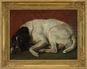 Portrait Of A Hunting Dog by Lorenz Frolich