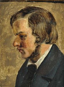 Portrait In Profile Of The Painter J. Th. Lundbye (1818-1848) by Lorenz Frolich