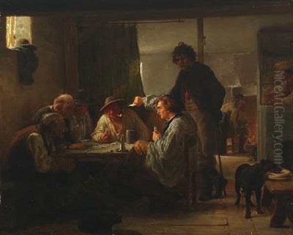 Card Players In The Local Inn - view 1