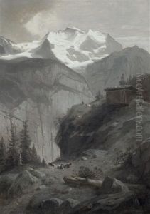 View Of The Jungfrau From The Path To Murren by Otto Froelicher