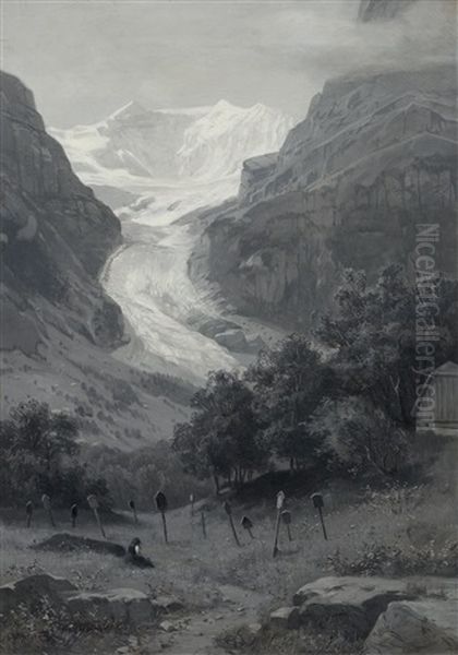 View Of Grindelwald Glacier From A Churchyard - view 1