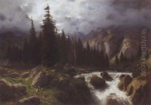 Landschaft Mit Bergbach (berner Oberland?)