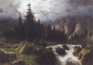 Landschaft Mit Bergbach (im Berner Oberland?) by Otto Froelicher
