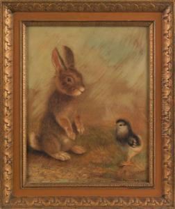 Portrait Of A Rabbit And Chick by Ben Austrian