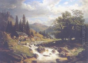 Grose Gebirgslandschaft Mit Staffage Grose Gebirgslandschaft Mit Staffage