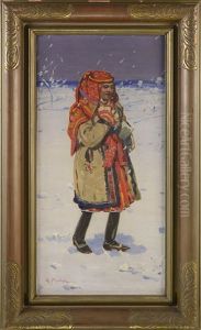 In A Winter Folk Costume by Antos Frolka