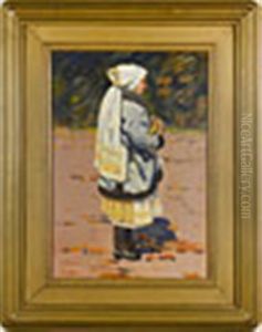 Standing Woman With A Prayer Book by Antos Frolka