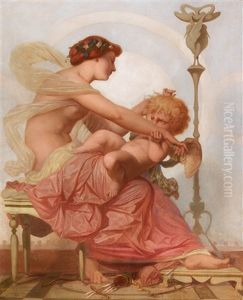 Cupid And Psyche by Jacques Victor Eugene Froment-Delormel