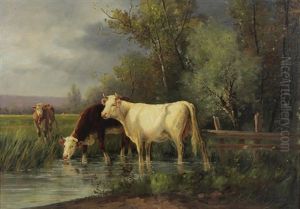 Cows Watering by Eugene Fromentin