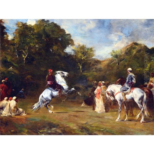 Cheval Se Cabrant Devant Les Caids - view 1