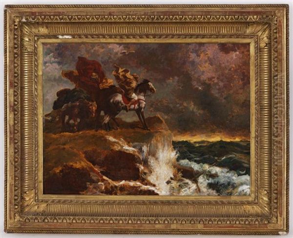 Paysage De Tempete Avec Cavalier - view 1