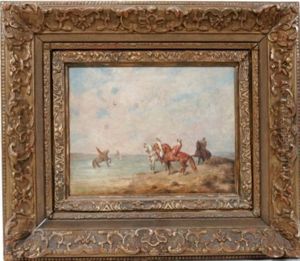 Men On Horseback Falcon Hunting