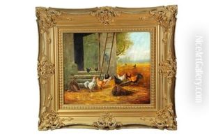 Barnyard Scene by Eugene Fromentin