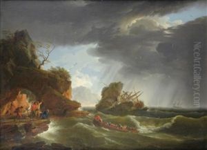 Scene De Naufrage (after Claude-joseph Vernet)