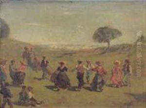 La Farandole A Marseille by Eugene Fromentin