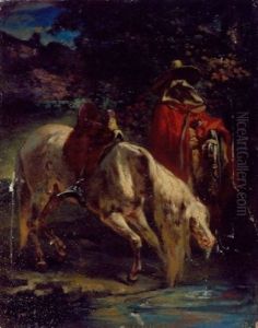 Arab Watering His Horse