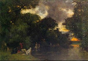 Arab Women Bathing by Eugene Fromentin
