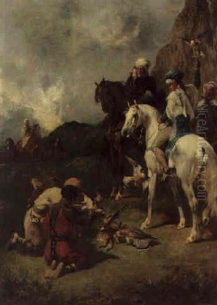 Chasse Ay Faucon En Algerie; La Curee - view 1
